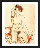Hermann Max Pechstein Print, Female Nude (1918) in a black frame