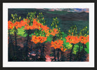 Hermann Max Pechstein Print, Fire Lilies (1928) in a black frame
