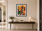 Hermann Max Pechstein Print, Fischer Netz ziehend (1924) displayed above a console table