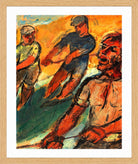 Hermann Max Pechstein Print, Fischer Netz ziehend (1924) in a light oak frame