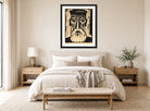 Hermann Max Pechstein Print, Fisherman’s Head IX (1921) displayed above a bed