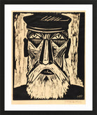 Hermann Max Pechstein Print, Fisherman’s Head IX (1921) in a black frame