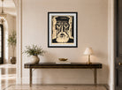 Hermann Max Pechstein Print, Fisherman’s Head IX (1921) displayed above a console table