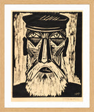Hermann Max Pechstein Print, Fisherman’s Head IX (1921) in a light oak frame