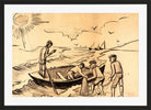Hermann Max Pechstein Print, Fishermen by the Sea (1920) in a black frame