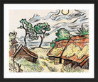Hermann Max Pechstein Print, Fishermen’s houses in Ückeritz (1949) in a black frame