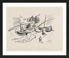 Hermann Max Pechstein Print, Fishermen’s Life, Monterosso (1924) in a black frame