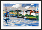 Hermann Max Pechstein Print, Fishing harbor in Leba (1921) in a black frame