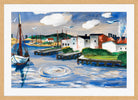 Hermann Max Pechstein Print, Fishing harbor in Leba (1921) in a light oak frame