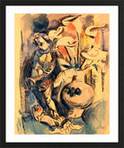 Hermann Max Pechstein Print, Flower Still Life with Puto and Calla (1919) in a black frame
