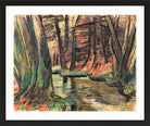 Hermann Max Pechstein Print, Forest Interior (1937) in a black frame