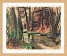 Hermann Max Pechstein Print, Forest Interior (1937) in a light oak frame