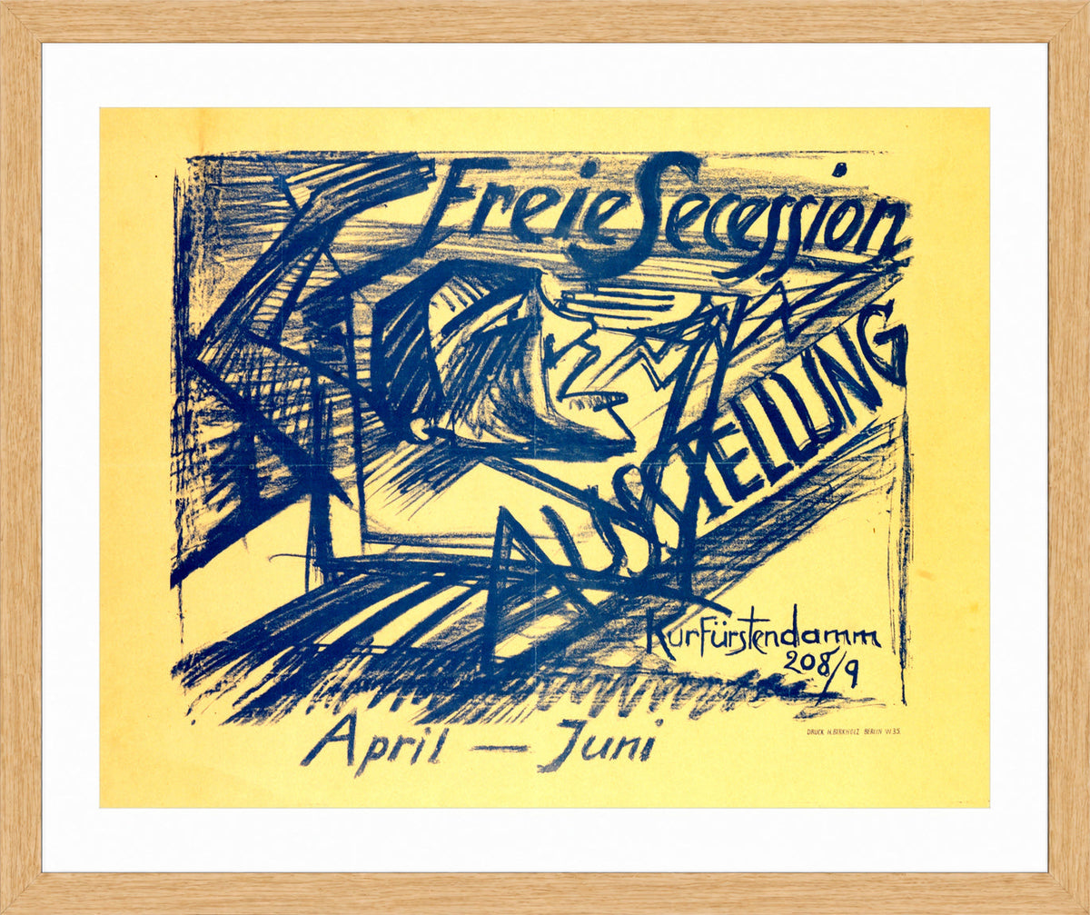 Hermann Max Pechstein Print, Freie Secession Ausstellung (1920) in a light oak frame