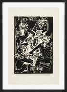 Hermann Max Pechstein Print, Give us this day our daily bread (Unser täglich Brot gieb uns heute) (1921) in a black frame