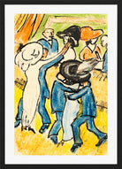 Hermann Max Pechstein Print, In the Dance Café (1910) in a black frame