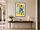 Hermann Max Pechstein Print, In the Dance Café (1910) displayed above a console table