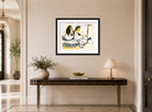 Hermann Max Pechstein Print, In the Harem (1909) displayed above a console table