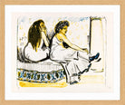 Hermann Max Pechstein Print, In the Harem (1909) in a light oak frame
