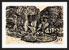 Hermann Max Pechstein Print, Italian Garden (1907) in a black frame