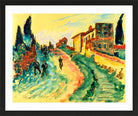 Hermann Max Pechstein Print, Italian Landscape (1911) in a black frame