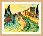 Hermann Max Pechstein Print, Italian Landscape (1911) in a light oak frame