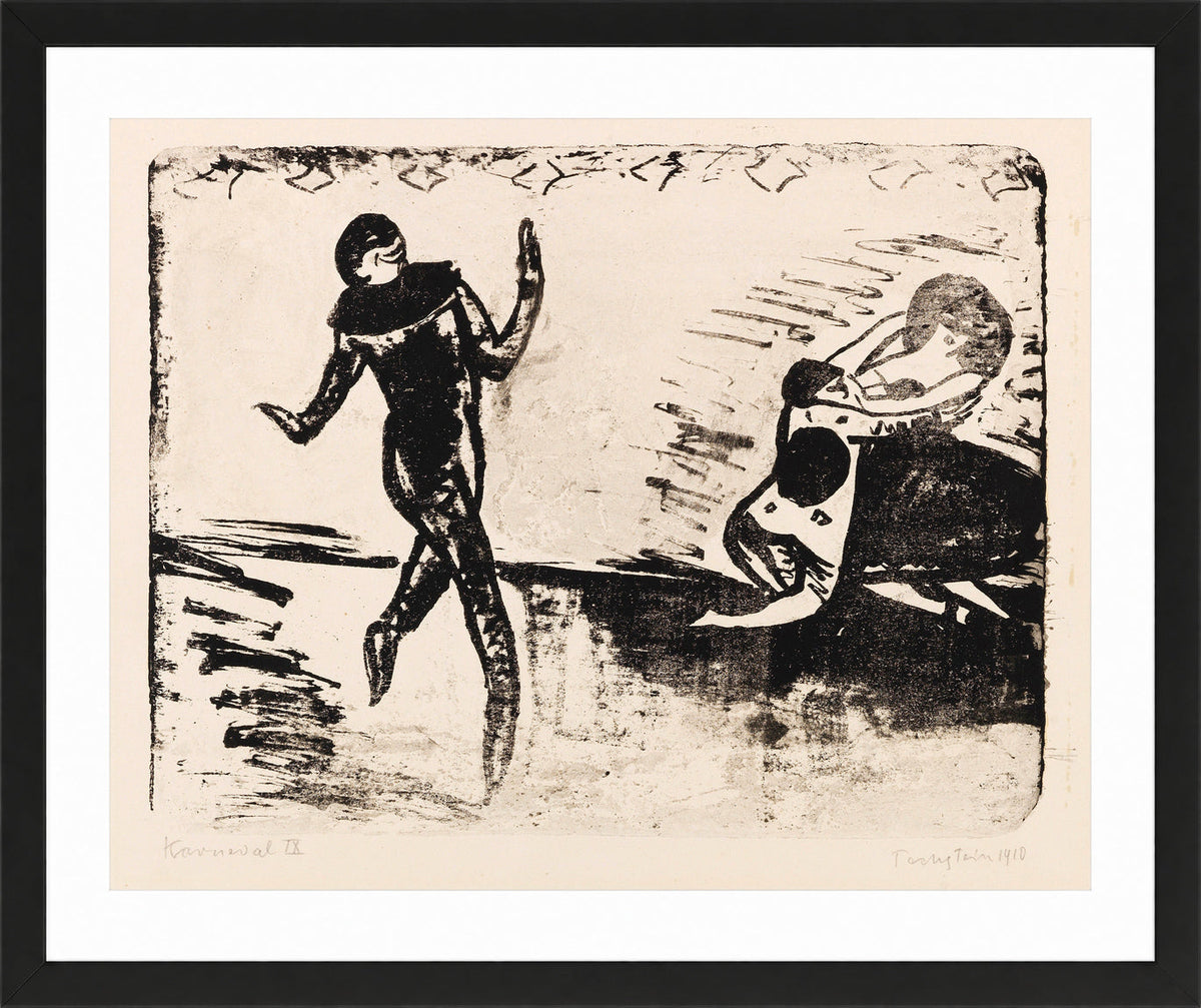 Hermann Max Pechstein Print, Karneval IX (1910) in a black frame