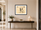 Hermann Max Pechstein Print, Karneval V (1910) displayed above a console table