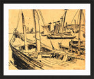 Hermann Max Pechstein Print, Keitelkähne (Kurenkähne im Hafen) (1909) in a black frame