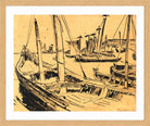 Hermann Max Pechstein Print, Keitelkähne (Kurenkähne im Hafen) (1909) in a light oak frame