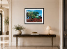 Hermann Max Pechstein Print, Kirschblüte (Cherry Blossom) (1928) displayed above a console table
