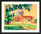 Hermann Max Pechstein Print, Kloster von San Gimignano (1913) in a black frame