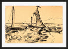 Hermann Max Pechstein Print, Kurenkähne und Beiboot (1911) in a black frame