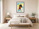 Hermann Max Pechstein Print, Lotte with Headscarf (1919) displayed above a bed