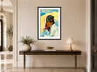 Hermann Max Pechstein Print, Lotte with Headscarf (1919) displayed above a console table