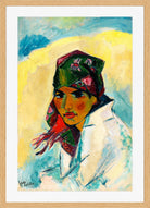 Hermann Max Pechstein Print, Lotte with Headscarf (1919) in a light oak frame