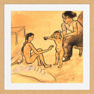 Hermann Max Pechstein Print, Mother and Her Two Children (1913) in a light oak frame