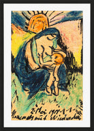 Hermann Max Pechstein Print, Mother with child (1914) in a black frame