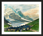 Hermann Max Pechstein Print, Mountain Lake (1923) in a black frame