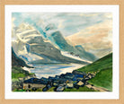 Hermann Max Pechstein Print, Mountain Lake (1923) in a light oak frame