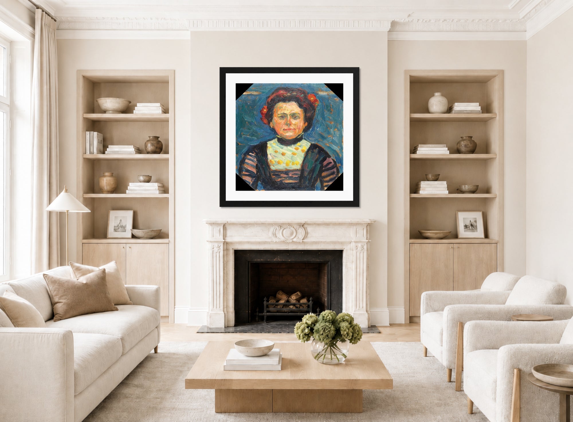 Hermann Max Pechstein Print, Mrs. displayed in a living room