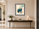 Hermann Max Pechstein Print, Murmel spielende Knaben (c. 1910) displayed above a console table