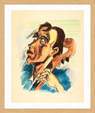 Hermann Max Pechstein Print, Musician (1923) in a light oak frame