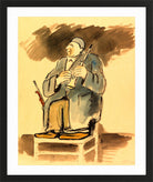 Hermann Max Pechstein Print, Musikal-Clown Grock (1928) in a black frame