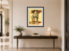 Hermann Max Pechstein Print, Musikal-Clown Grock (1928) displayed above a console table