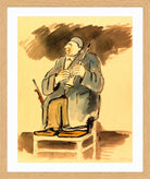 Hermann Max Pechstein Print, Musikal-Clown Grock (1928) in a light oak frame
