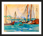 Hermann Max Pechstein Print, Neben dem Hafen von Nidden (1909) in a black frame