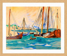 Hermann Max Pechstein Print, Neben dem Hafen von Nidden (1909) in a light oak frame