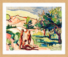 Hermann Max Pechstein Print, Nudes in the Dunes (1926) in a light oak frame