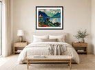 Hermann Max Pechstein Print, On Lake Geneva (1925) displayed above a bed