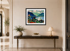 Hermann Max Pechstein Print, On Lake Geneva (1925) displayed above a console table